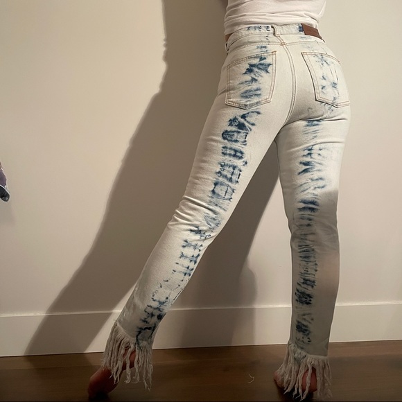 Tie-dye Jeans with fringes - Picture 2 of 3